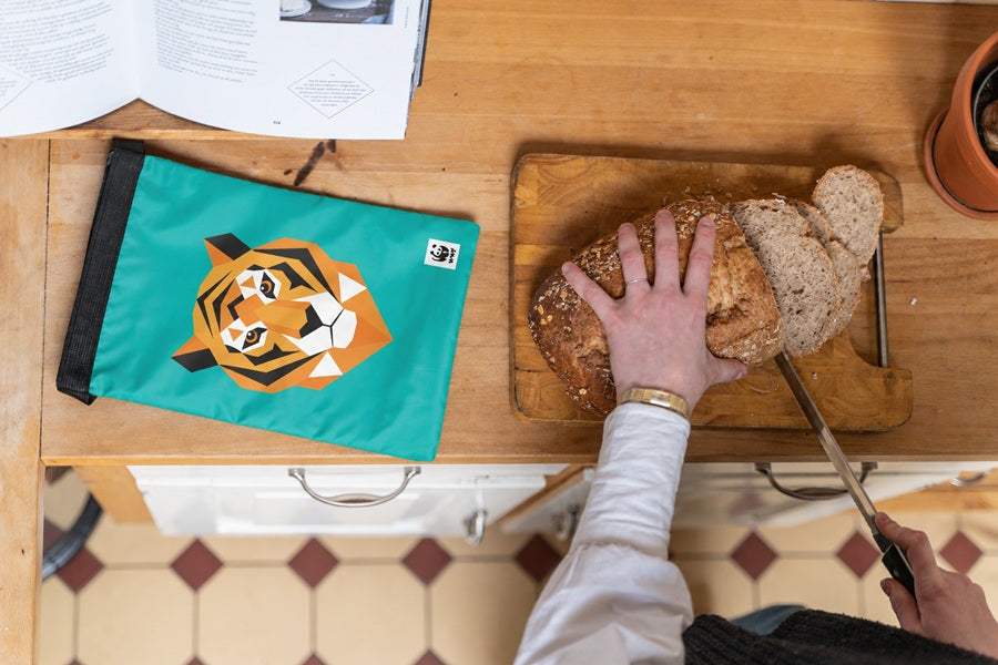 Broodnodig x WWF herbruikbare boterhamzak Tijgerkop