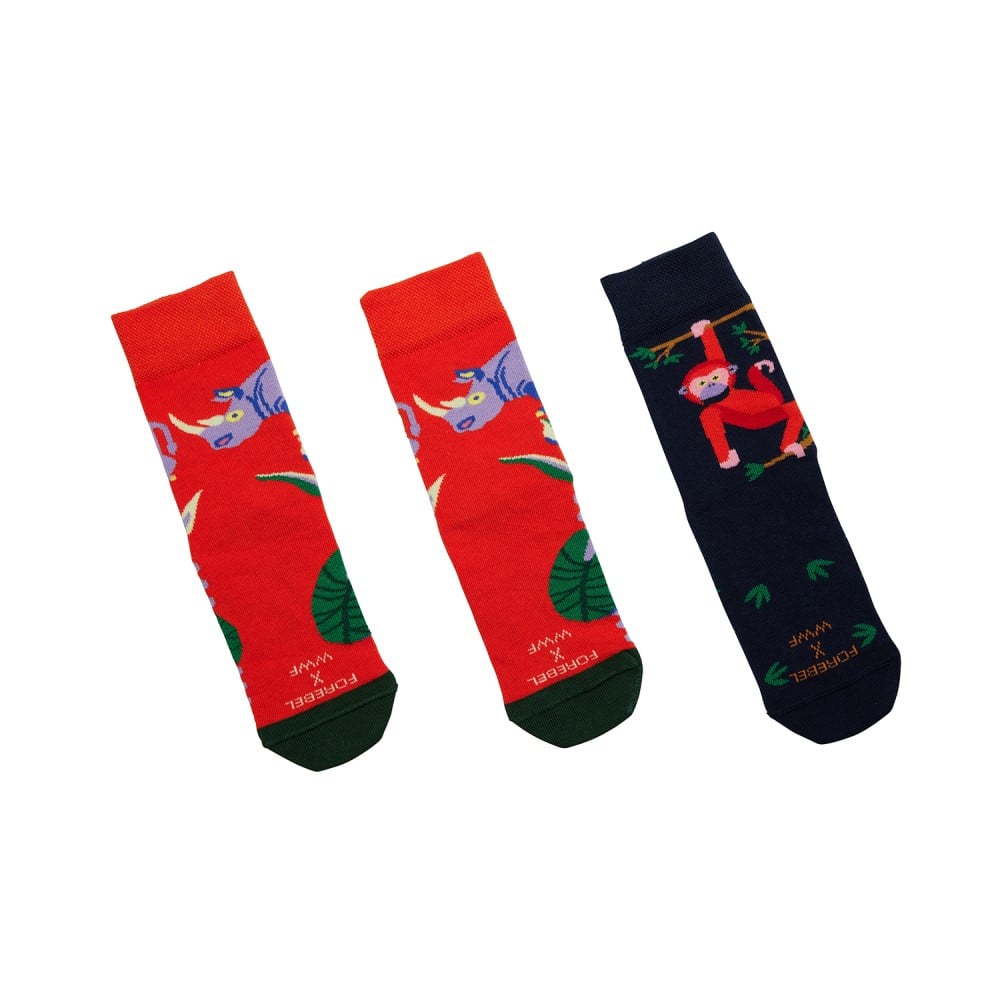 Forebel x WWF - sock by sock - Rhino - kindermaat