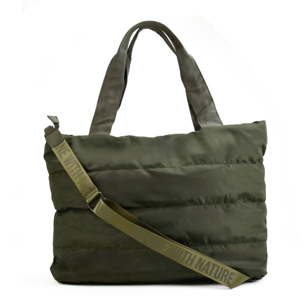 Puffy padded WWF-shopper of weekendtas - groen