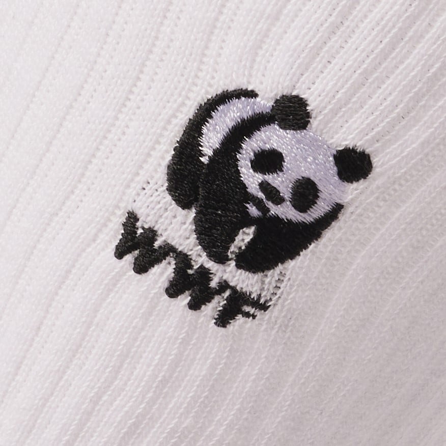 Retro sportsokken - wit met panda logo