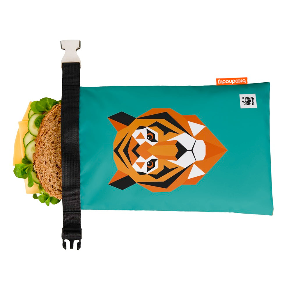 Broodnodig x WWF herbruikbare boterhamzak Tijgerkop 01 WWF-Webshop