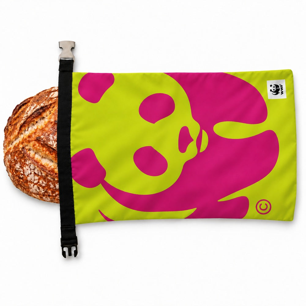 Broodnodig WWF herbruikbare broodzak Panda groen roze 01B