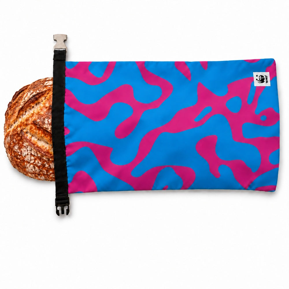 Broodnodig WWF herbruikbare broodzak Patroon blauw roze 01B