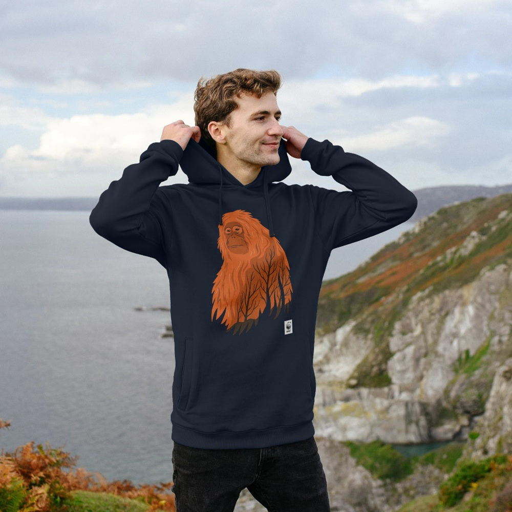 WWF Natures Voice Orang oetan hoodie donkerblauw 03 WWF-Webshop