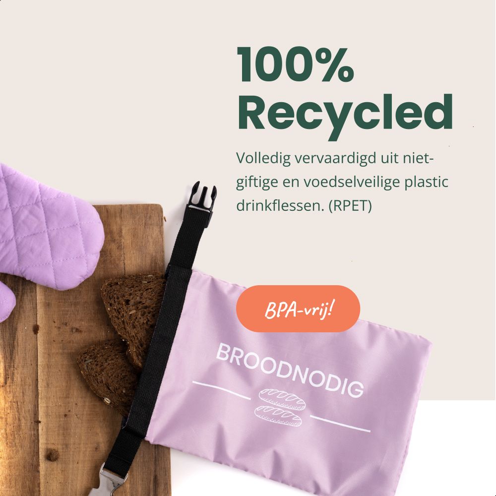Broodnodig - Herbruikbare boterhamzak - Pastel Roze