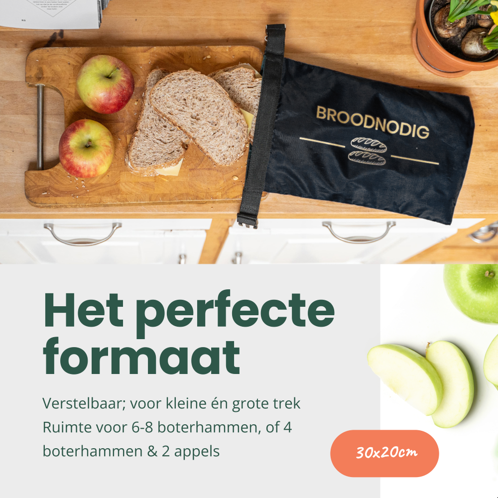 Broodnodig - Herbruikbare boterhamzak - Zwart