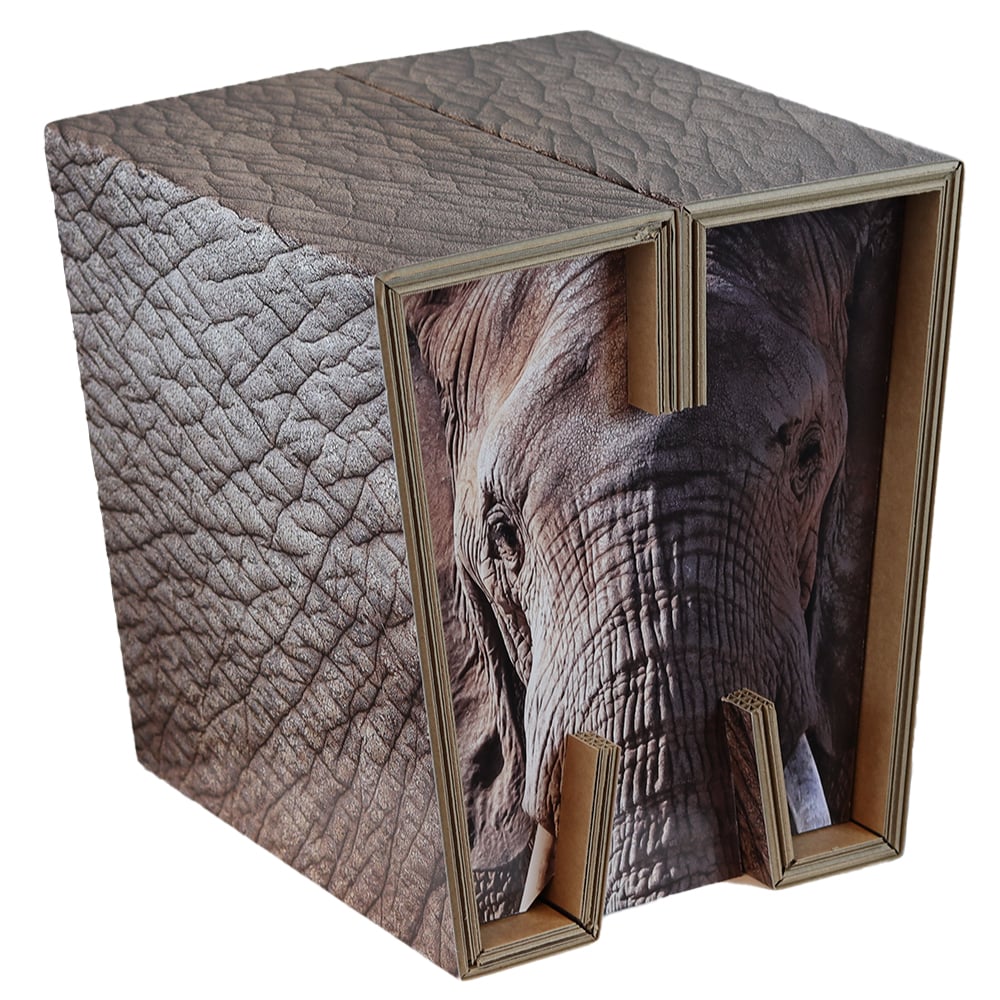Cartoseat kartonnen krukje met dierenprint - olifant