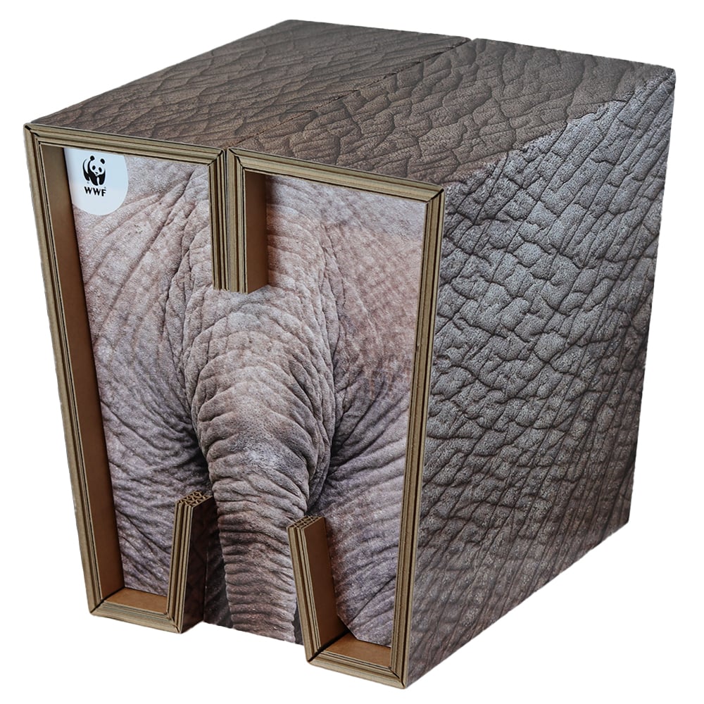 Cartoseat kartonnen krukje met dierenprint - olifant