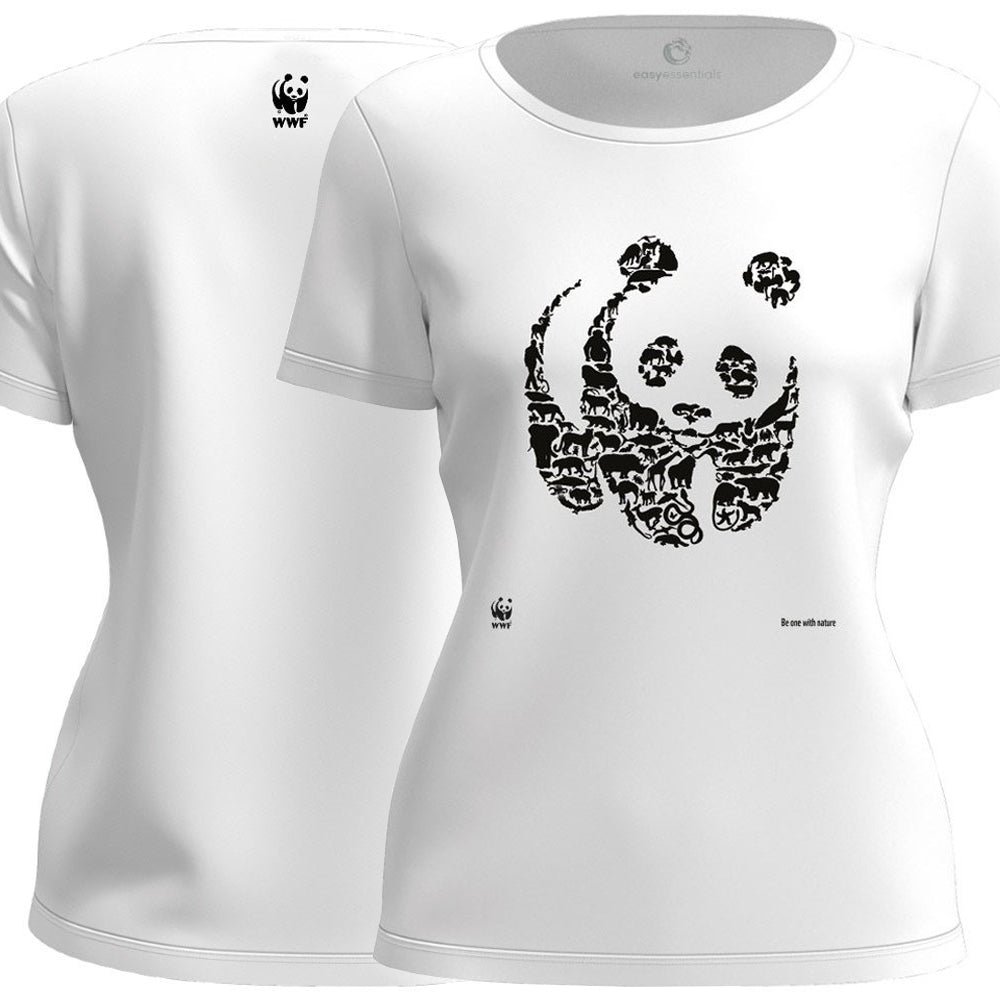 WWF circulair t-shirt panda dames voor achter WWF-Webshop