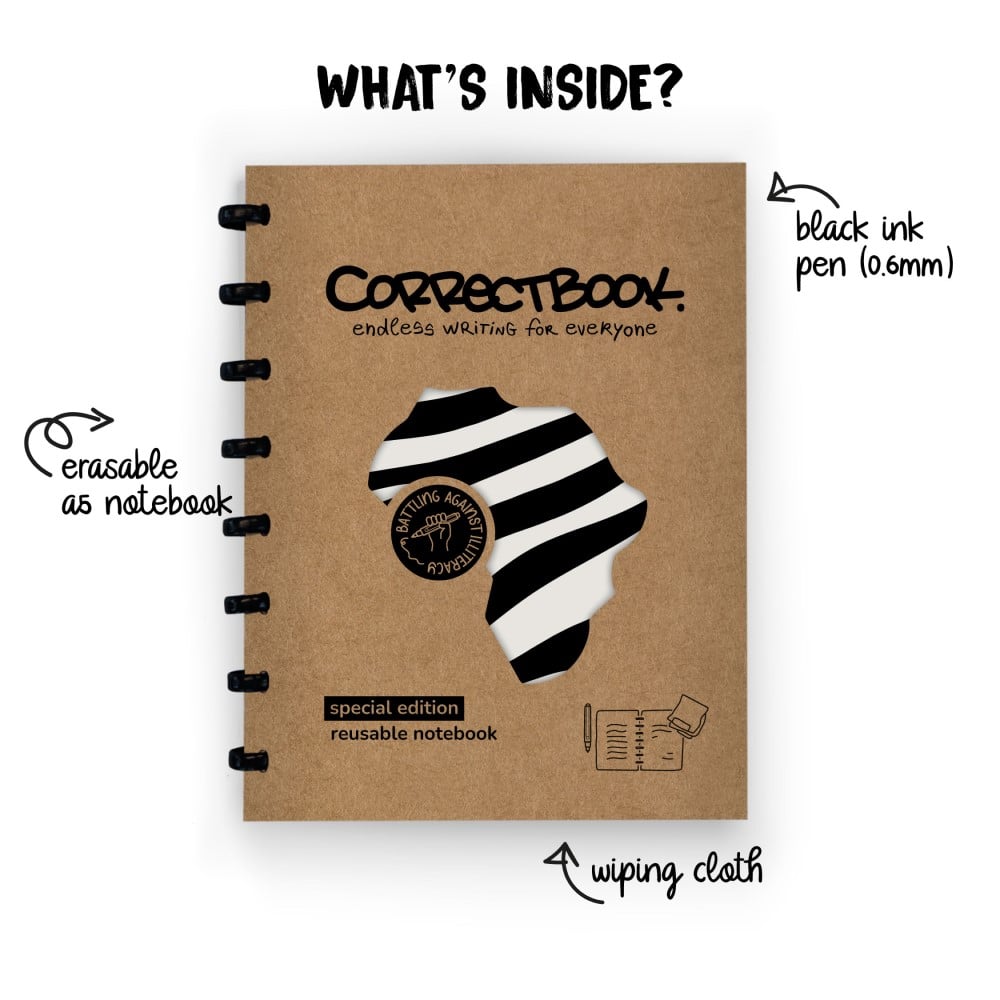 Correctbook uitwisbaar notitieboek - A5 – Brave Zebra