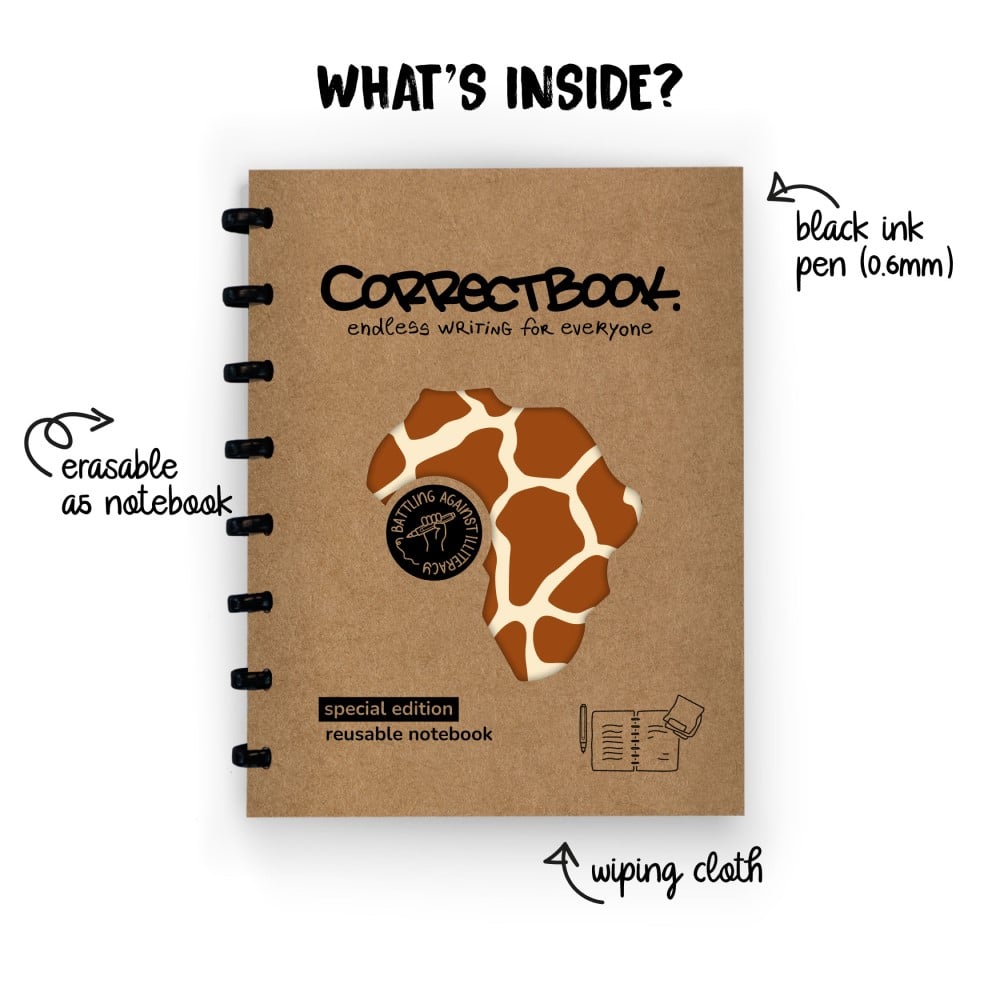 Correctbook uitwisbaar notitieboek - A5 – Curious Giraffe