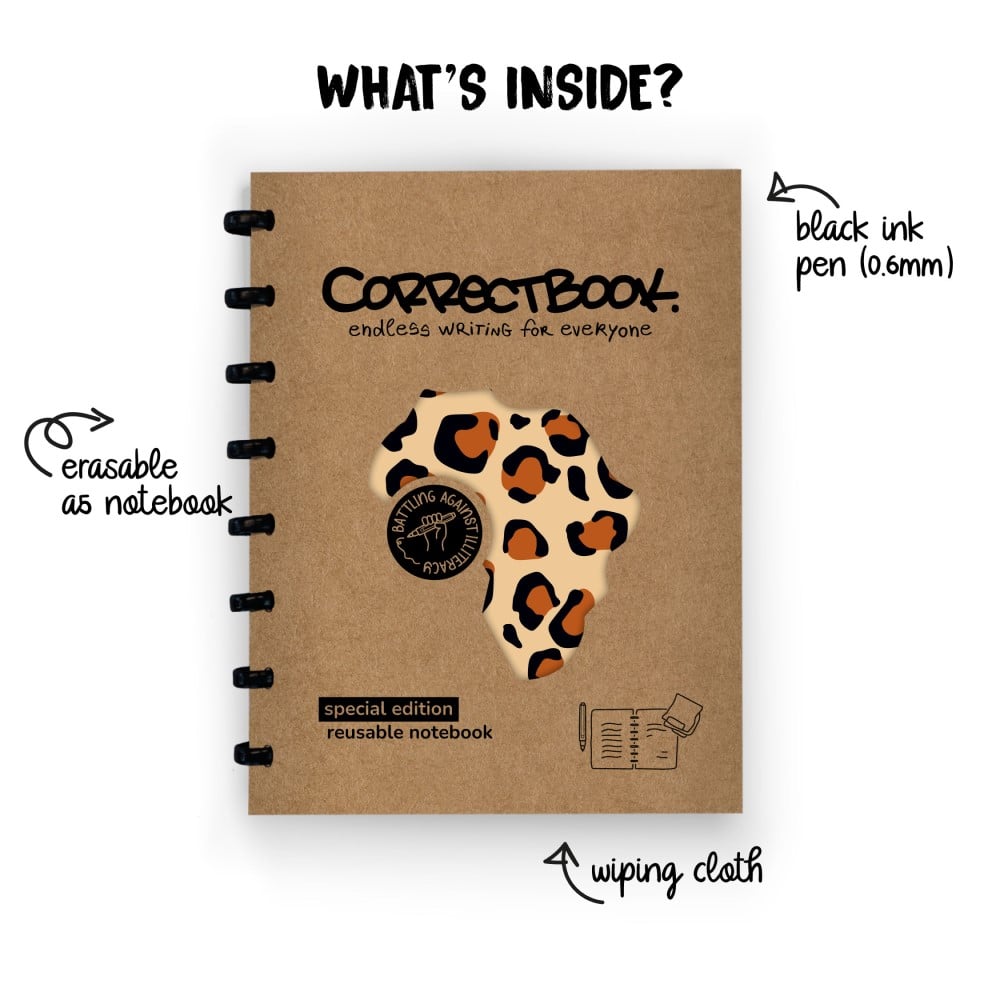 Correctbook uitwisbaar notitieboek - A5 – Powerful Leopard