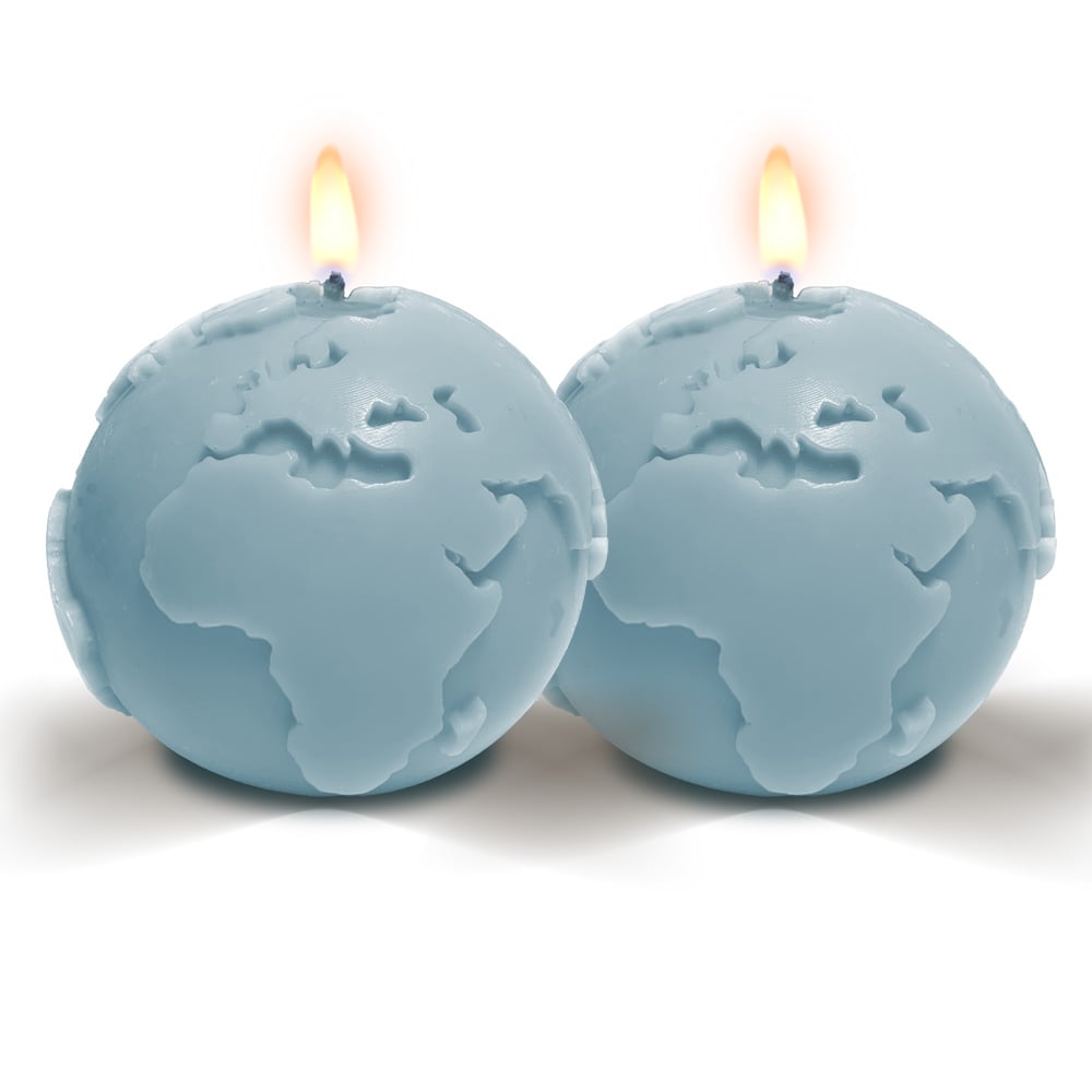 WWF Earth Hour wereldbol kaars (set van 2)