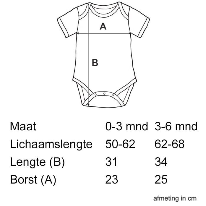 Maattabel — WWF romper - Olifantje - wit