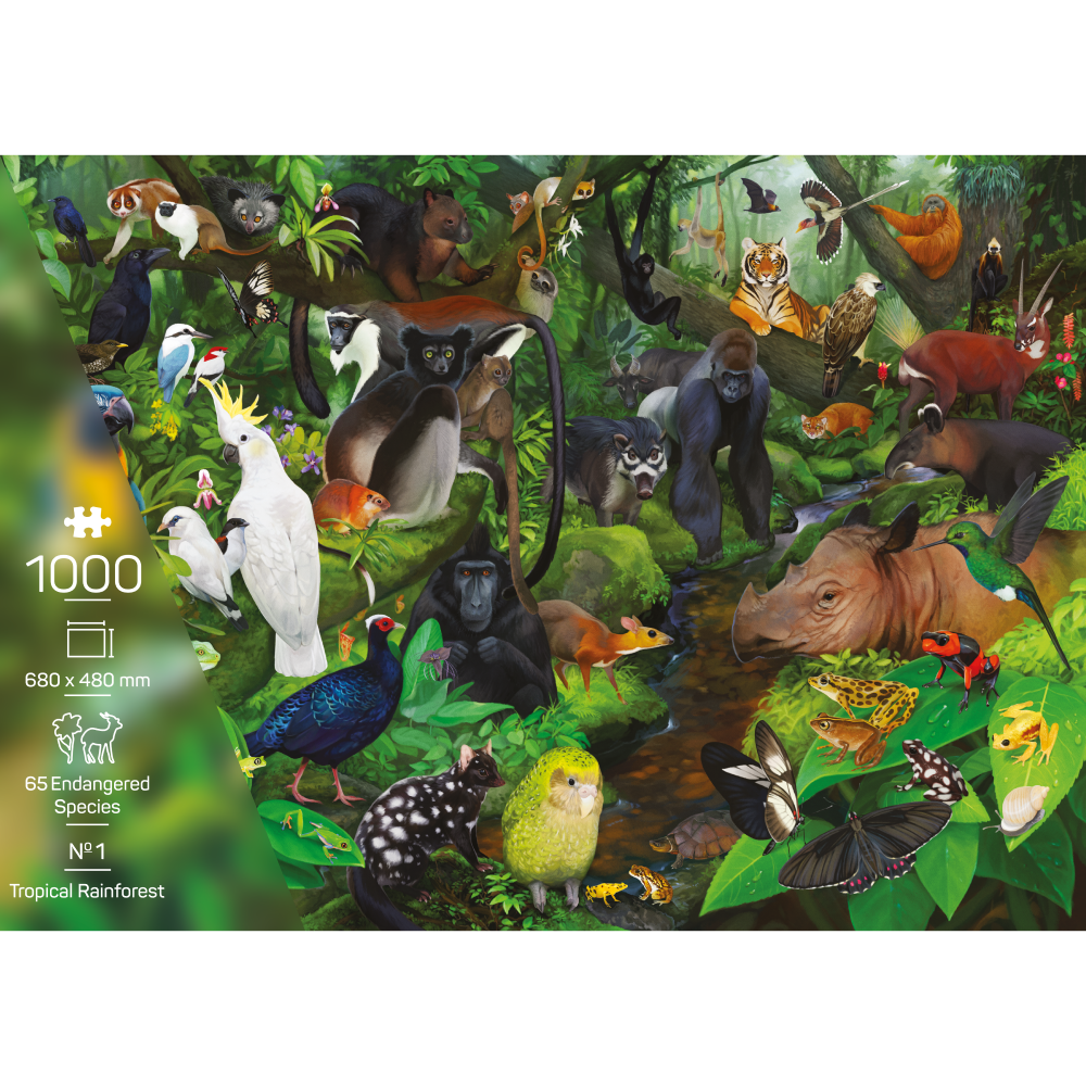 The Endangered Species collection - Puzzel Nr. 1 Tropisch regenwoud - 1000 stukjes
