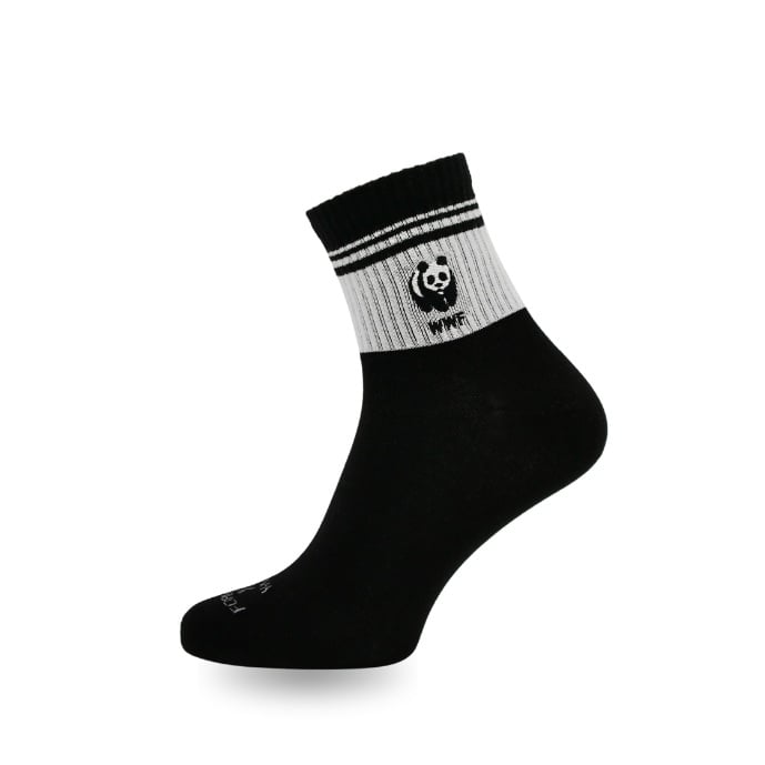 Enkelsokken - zwart met panda logo