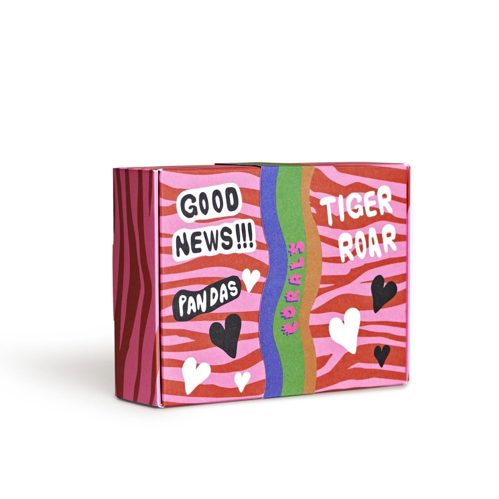 Happy Socks x WWF - Kids - 4 paar in rode giftbox