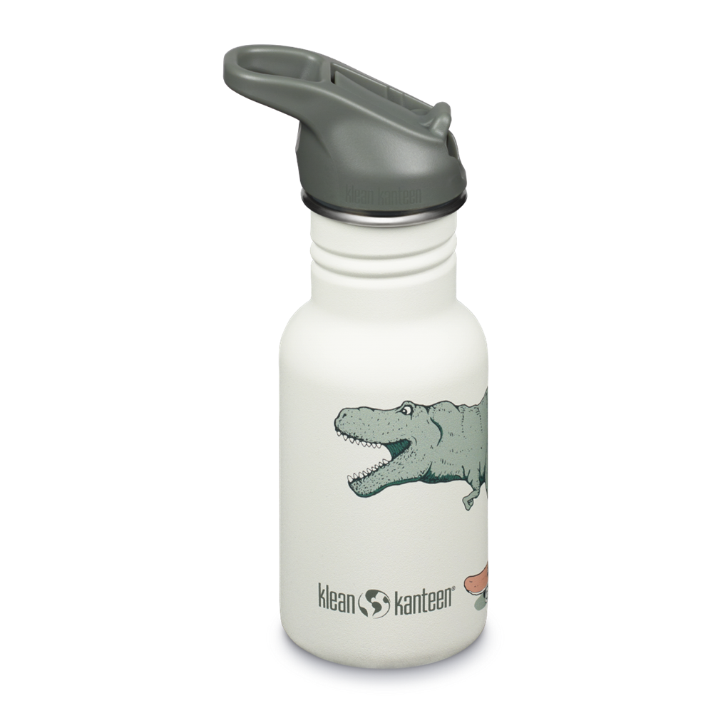 Klean Kanteen Kinder Drinkfles - 355 ml met flip/sportdop - dino skate