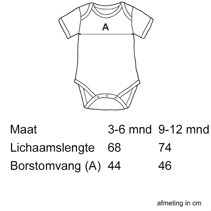 Maattabel — Coq en Pâte romper - Giraf - rood