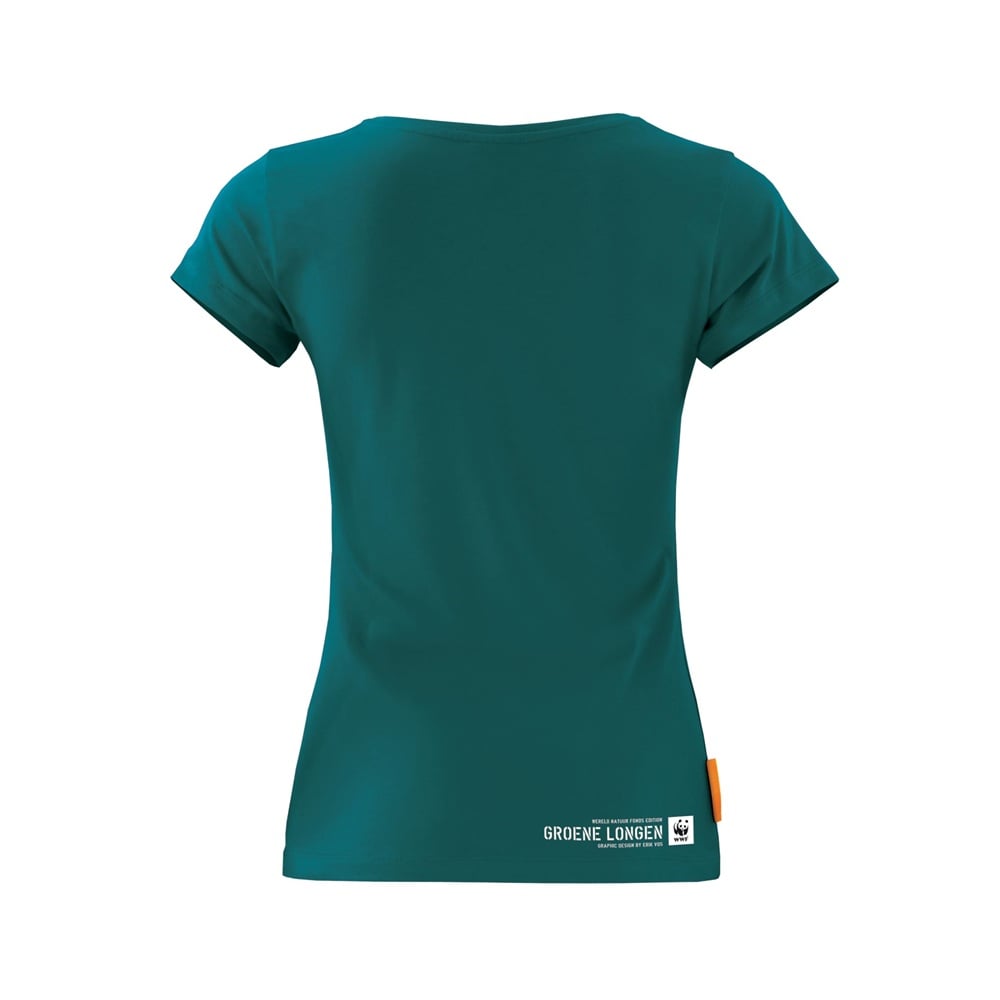 Okimono x WWF - Groene Longen - donkergroen - dames - V-hals