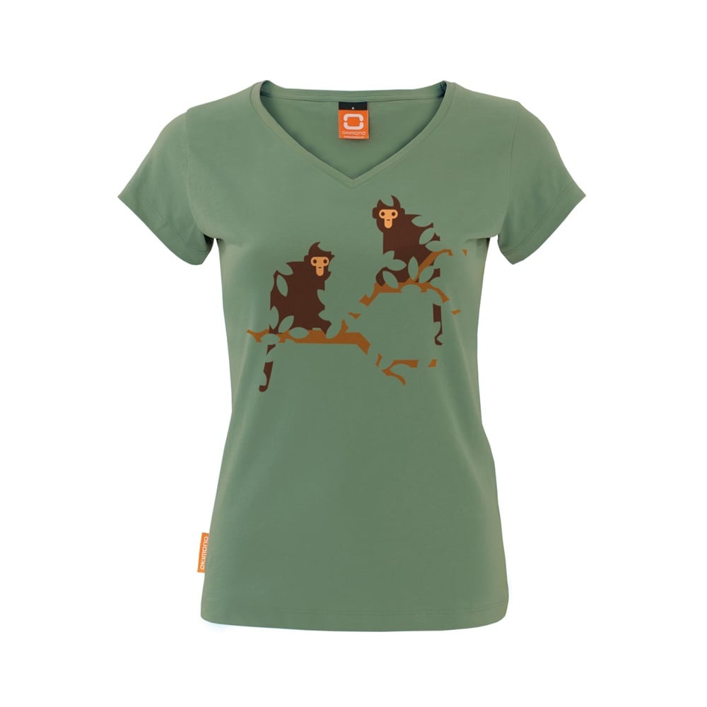 Okimono x WWF - Leaves - groen - dames - v-hals