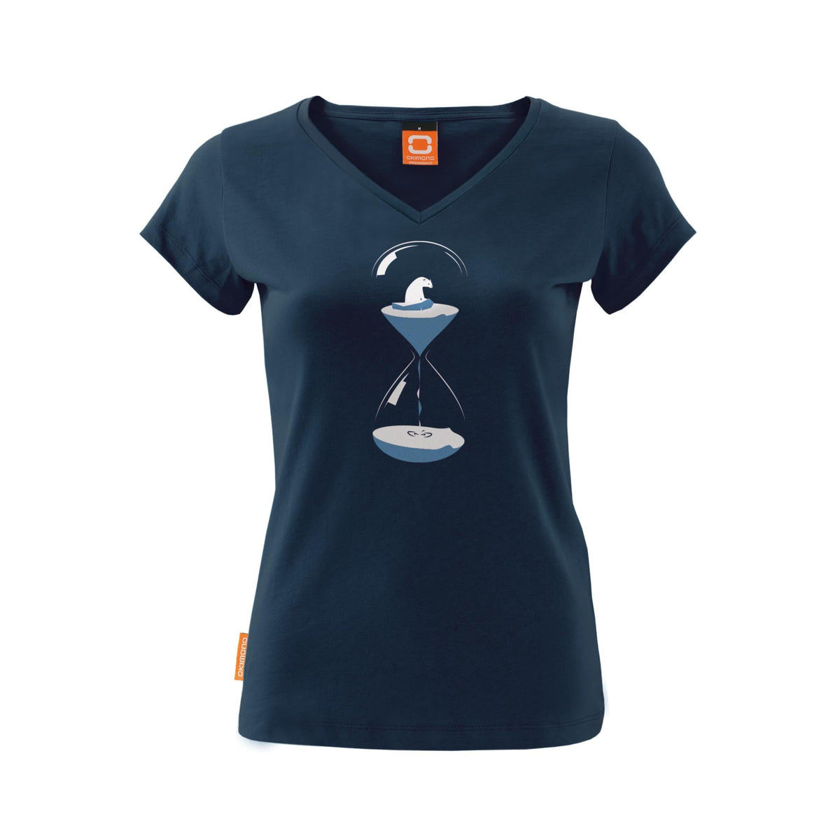 Okimono x WWF - No Time To Waste - donkerblauw - dames - v-hals