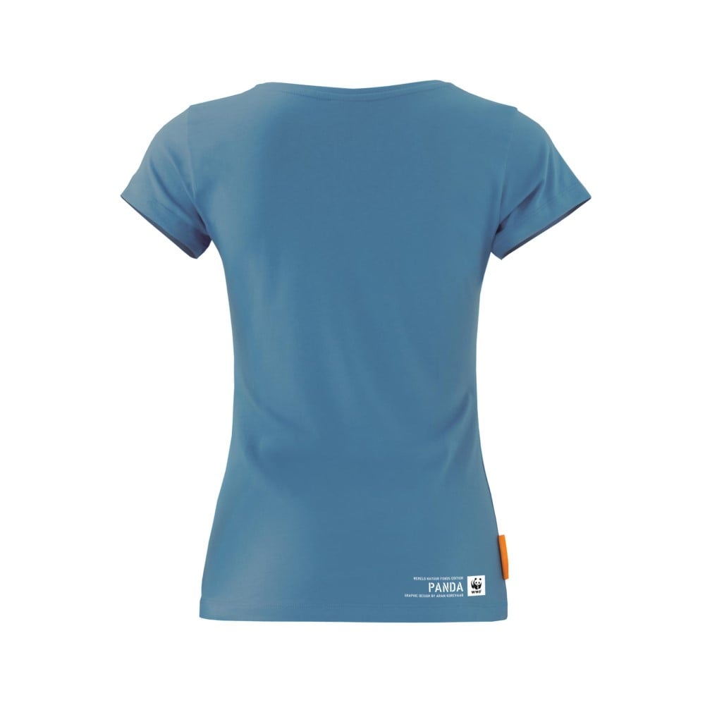 Okimono x WWF - Panda - blauw - dames - v-hals