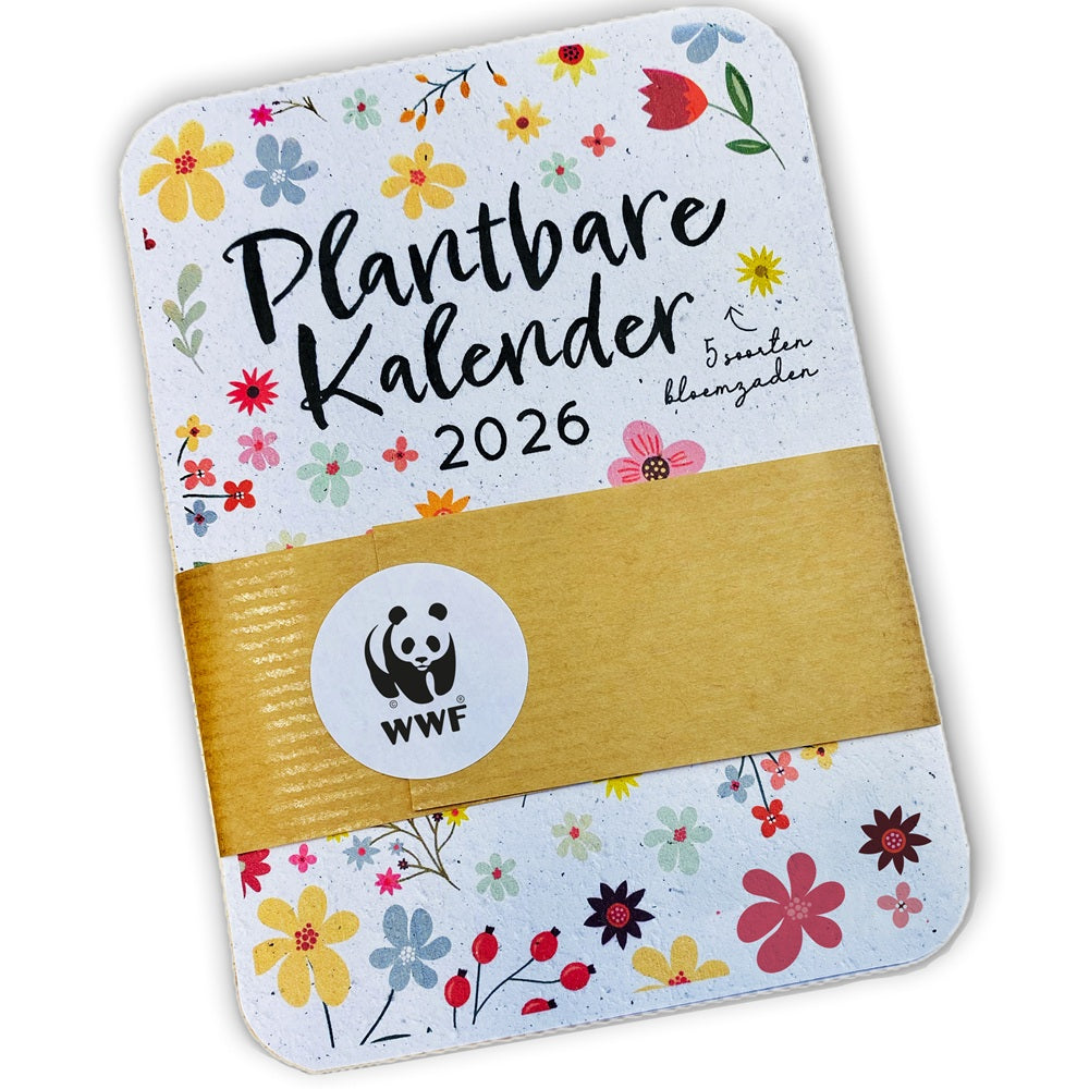 Plantbare bureaukalender 2026 met kerstkaarten – WWF