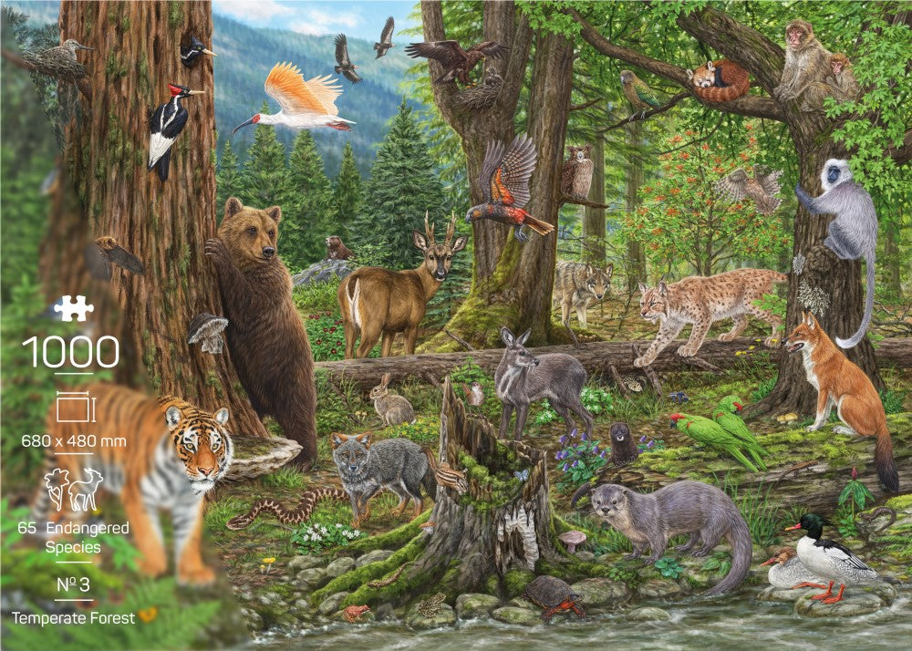 The Endangered Species collection - Puzzel Nr. 3 Gemengd bos - 1000 stukjes