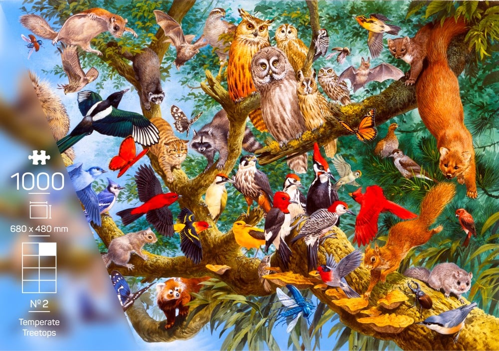 The Wildlife Collection – Puzzel Nr. 2 - Temperate Treetops - 1000 stukjes