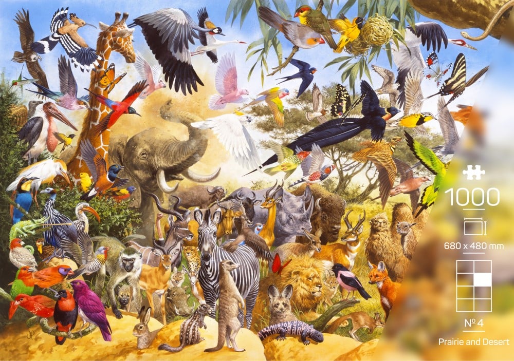 The Wildlife Collection – Puzzel Nr. 4 - Prairie and dessert - 1000 stukjes