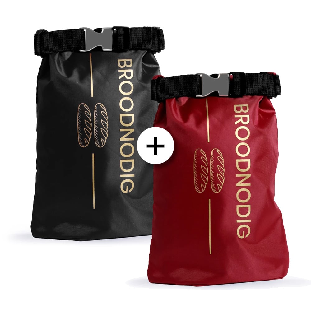 Broodnodig - voordeelbundel - 2x boterhamzak - rood + zwart