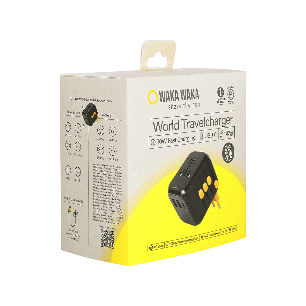 WakaWaka Travelcharger - Wereldstekker met USB