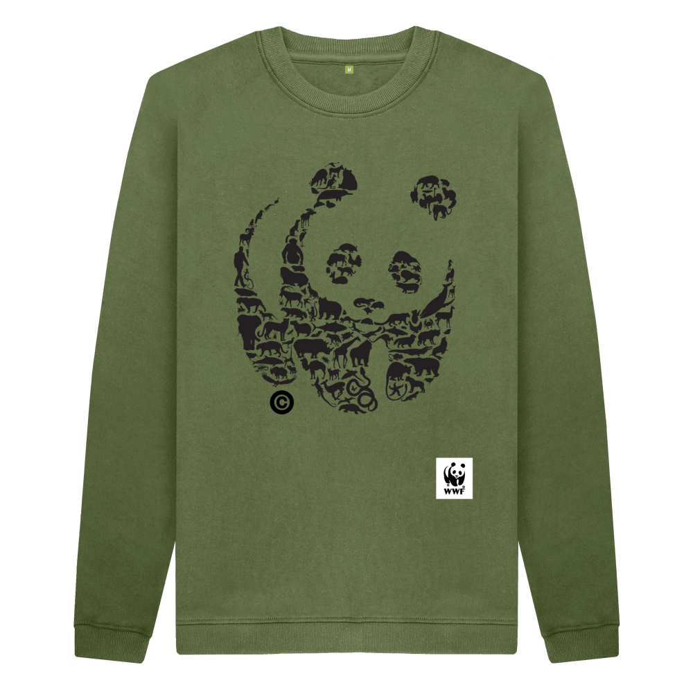 WWF heren sweater - panda - kaki