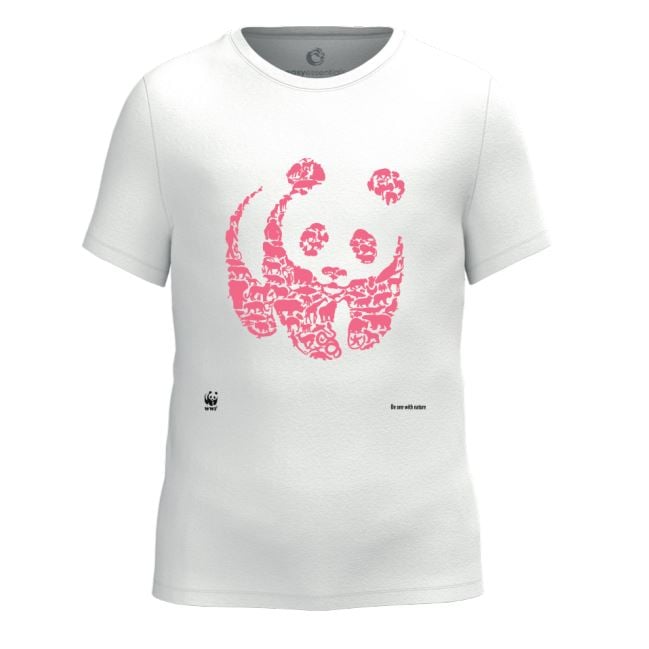 WWF kinder t-shirt - Panda - roze op wit