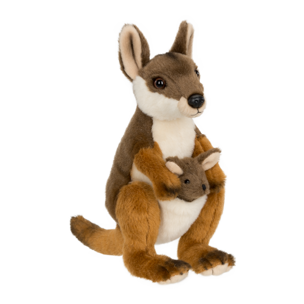 WWF-knuffel Wallaby moeder met kind (19 cm)