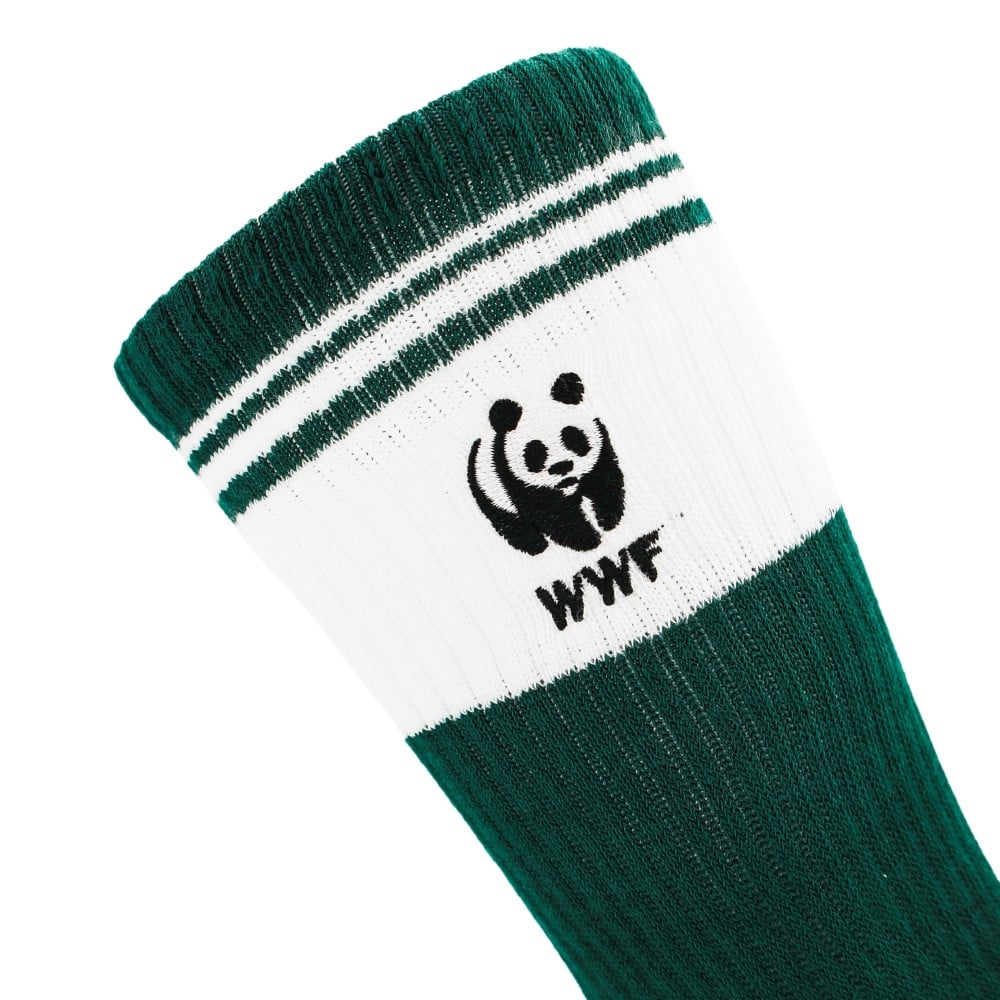Retro sportsokken - donkergroen met panda logo