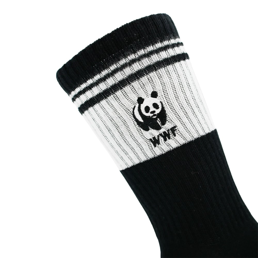 Retro sportsokken - zwart met panda logo