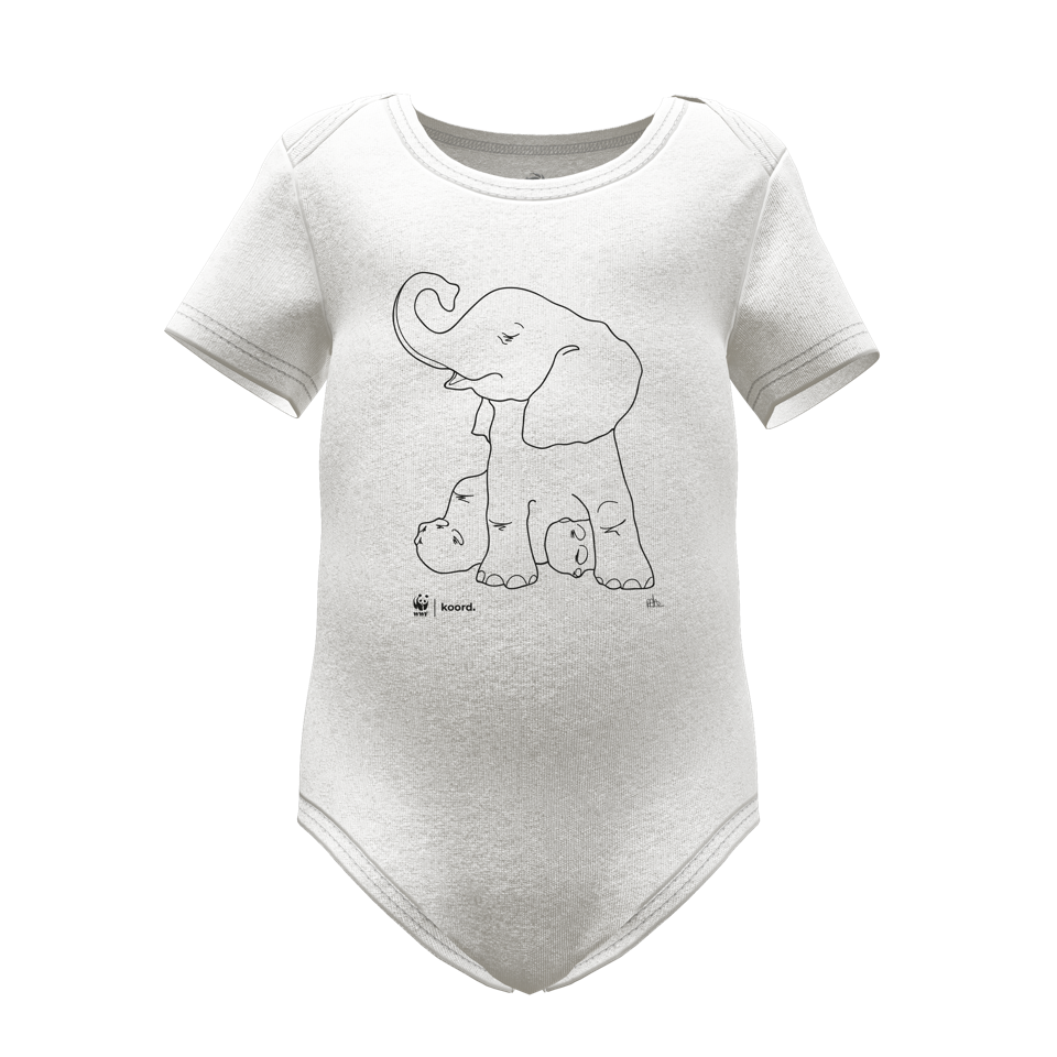 WWF romper - Olifantje - wit