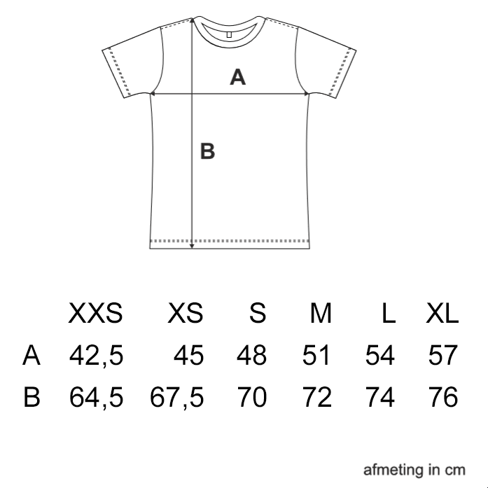 Maattabel — Circulair t-shirt - panda - unisex