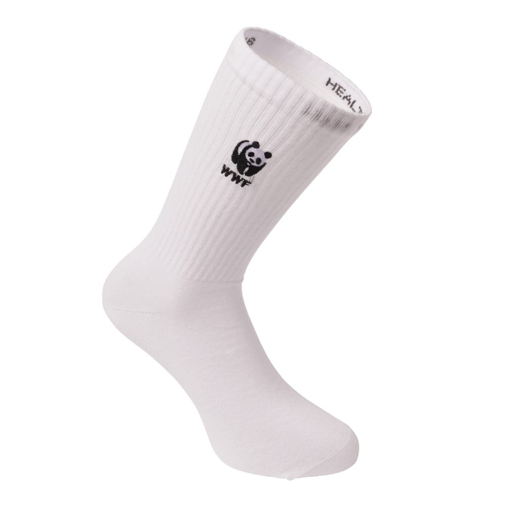 Retro sportsokken - wit met panda logo
